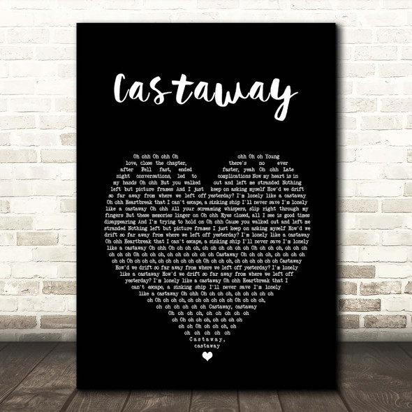 5 Seconds Of Summer Castaway Black Heart Song Lyric Print
