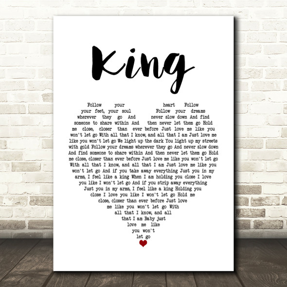 Blue October King White Heart Song Lyric Print
