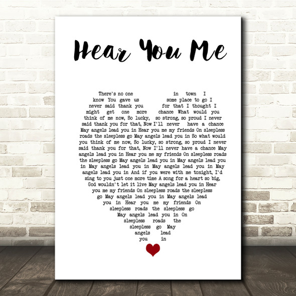 Jimmy Eat World Hear You Me White Heart Song Lyric Print