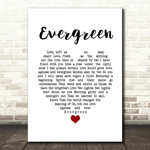 Luther Vandross Evergreen White Heart Song Lyric Print