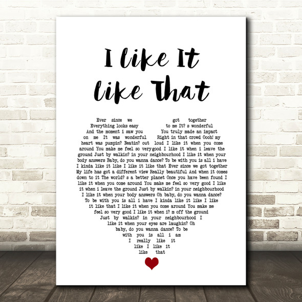 Per Gessle I Like It Like That White Heart Song Lyric Print