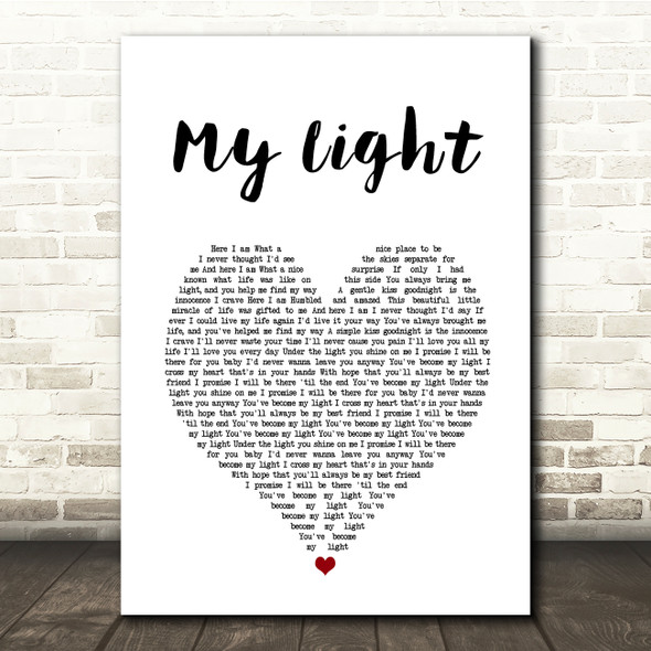 Sully Erna My Light White Heart Song Lyric Print