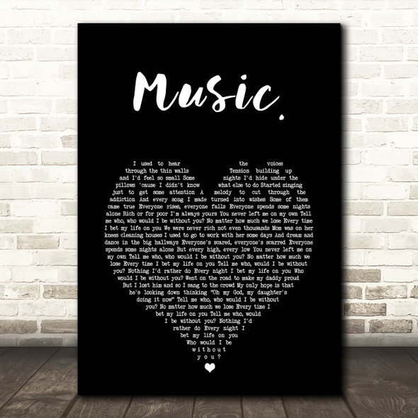JoJo Music. Black Heart Song Lyric Print