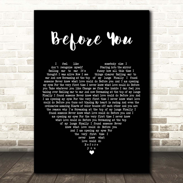 Jon McLaughlin Before You Black Heart Song Lyric Print