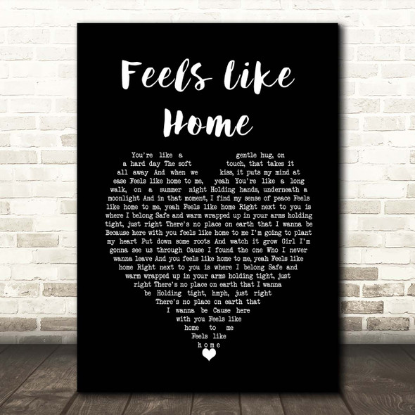 Jonny Houlihan Feels Like Home Black Heart Song Lyric Print
