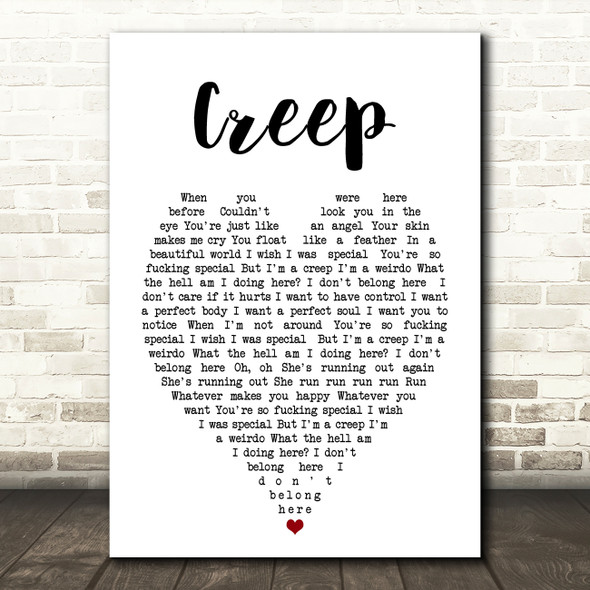 Creep Radiohead Heart Quote Song Lyric Print