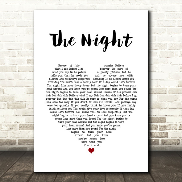 Frankie Valli & The Four Seasons The Night White Heart Song Lyric Print