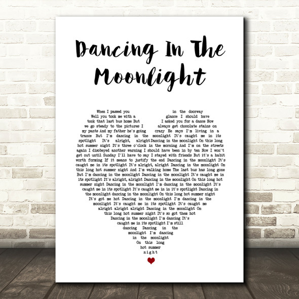 Thin Lizzy Dancing In The Moonlight White Heart Song Lyric Print