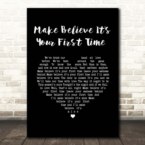 Karen Carpenter Make Believe It's Your First Time Black Heart Song Lyric Print