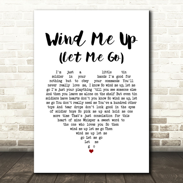 Cliff Richard Wind Me Up (Let Me Go) White Heart Song Lyric Music Art Print