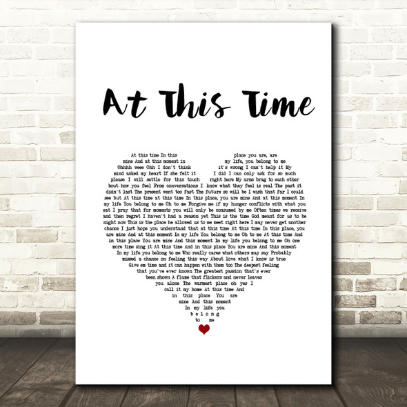 Algebra At This Time White Heart Song Lyric Music Art Print