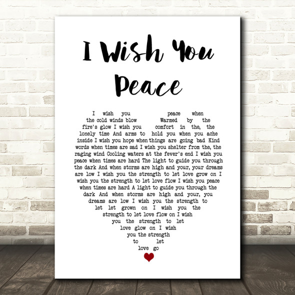 Eagles I Wish You Peace White Heart Song Lyric Music Art Print