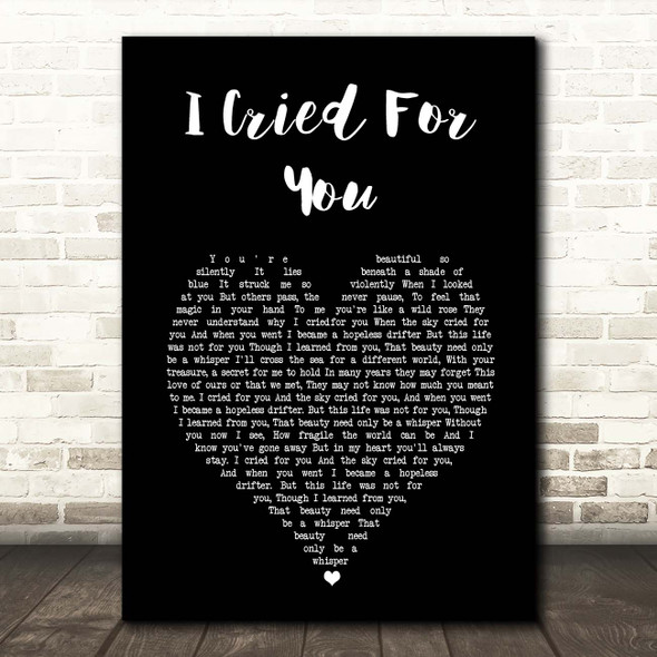 Katie Melua I Cried For You Black Heart Song Lyric Print