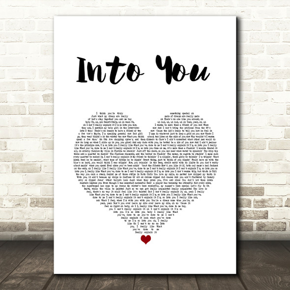 Fabolous Into You White Heart Song Lyric Music Art Print