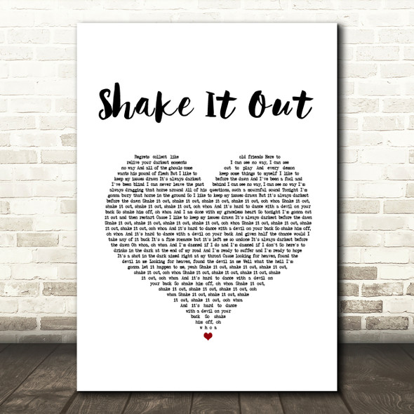 Florence + The Machine Shake It Out White Heart Song Lyric Music Art Print