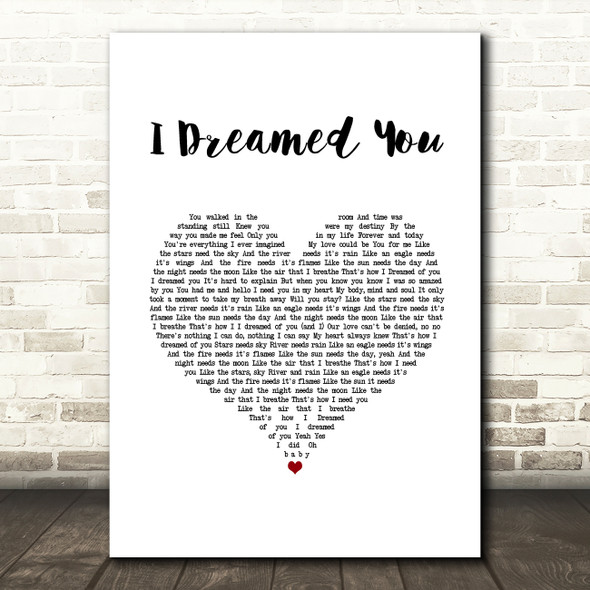 Anastacia I Dreamed You White Heart Song Lyric Music Art Print