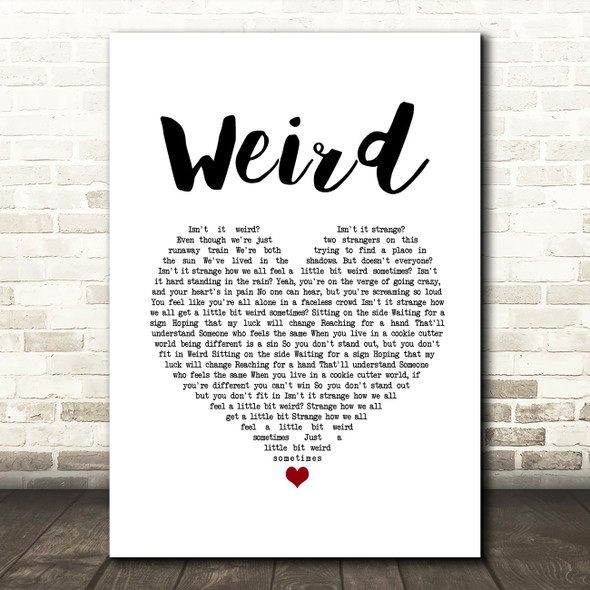 Hanson Weird White Heart Song Lyric Music Art Print