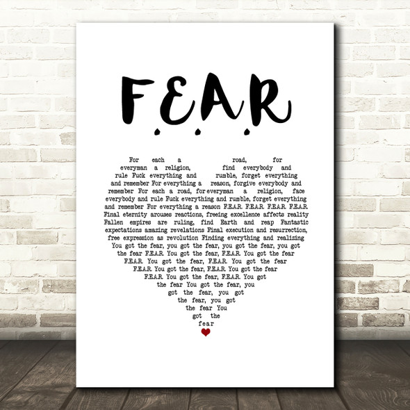 Ian Brown F.E.A.R White Heart Song Lyric Music Art Print