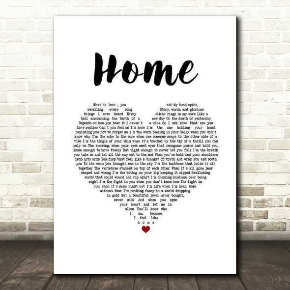 Imelda May Home White Heart Song Lyric Music Art Print