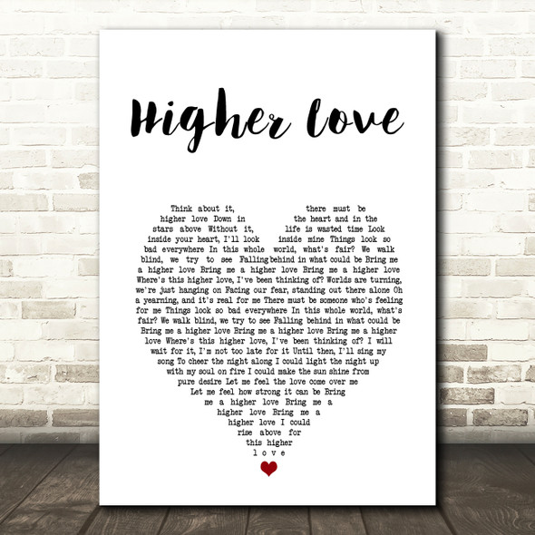 James Vincent McMorrow Higher Love White Heart Song Lyric Music Art Print