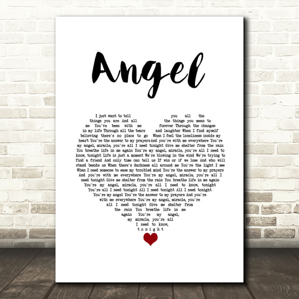 Lionel Richie Angel White Heart Song Lyric Music Art Print