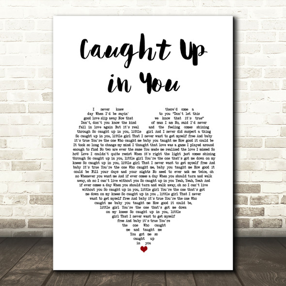 38 Special Caught Up in You White Heart Song Lyric Music Art Print
