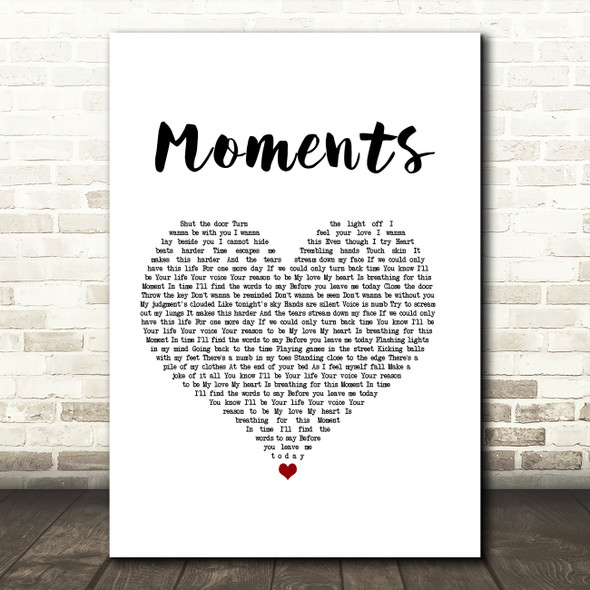 One Direction Moments White Heart Song Lyric Music Art Print