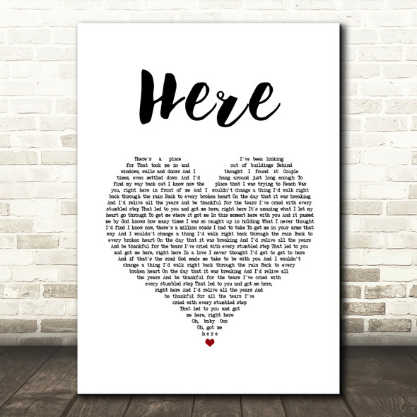 Rascal Flatts Here White Heart Song Lyric Music Art Print
