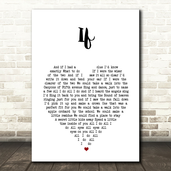 Red Hot Chili Peppers If White Heart Song Lyric Music Art Print