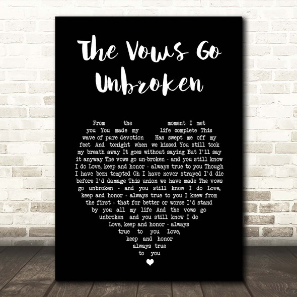 Kenny Rogers The Vows Go Unbroken Black Heart Song Lyric Print