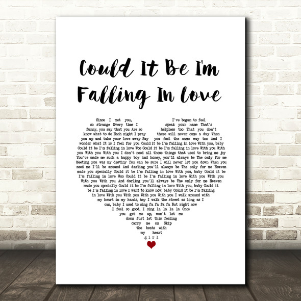 The Spinners Could It Be I'm Falling In Love White Heart Song Lyric Music Art Print