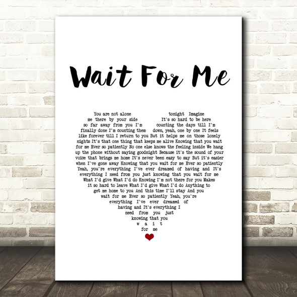 Theory Of A Deadman Wait For Me White Heart Song Lyric Music Art Print