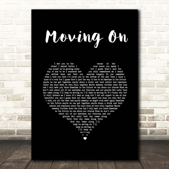 Kodaline Moving On Black Heart Song Lyric Print