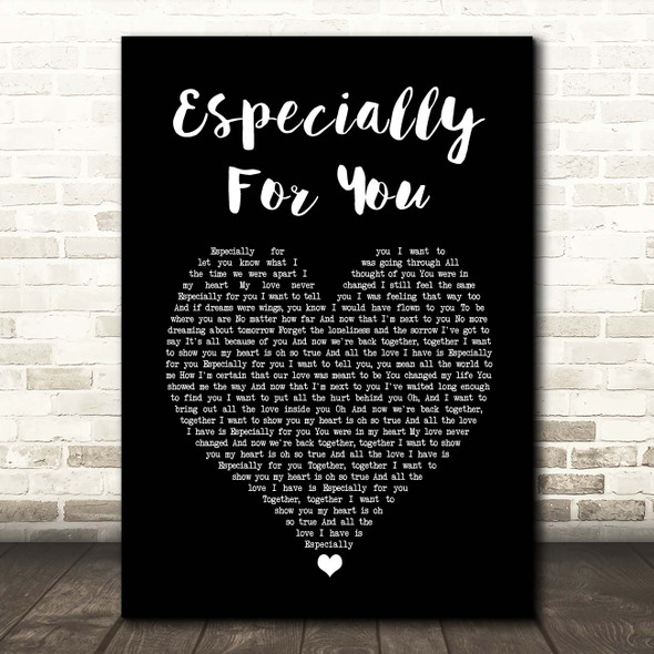 Kylie Minogue, Jason Donovan Especially for You Black Heart Song Lyric Print