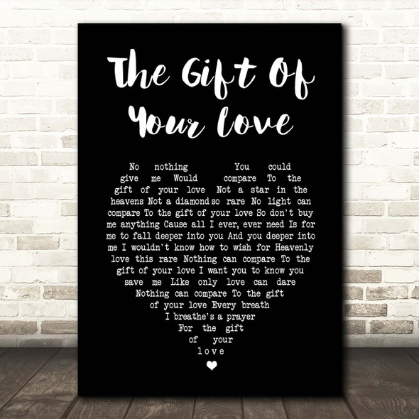 LeAnn Rimes The Gift Of Your Love Black Heart Song Lyric Print