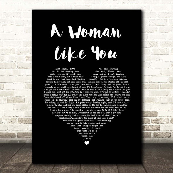 Lee Brice A Woman Like You Black Heart Song Lyric Print