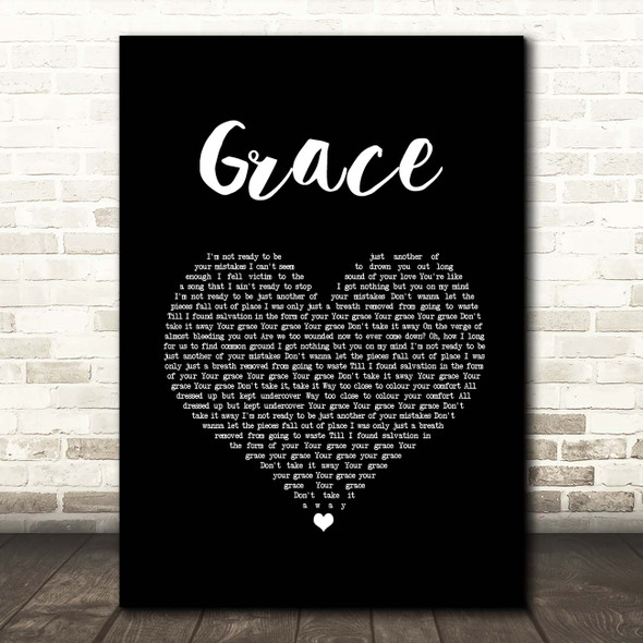 Lewis Capaldi Grace Black Heart Song Lyric Print