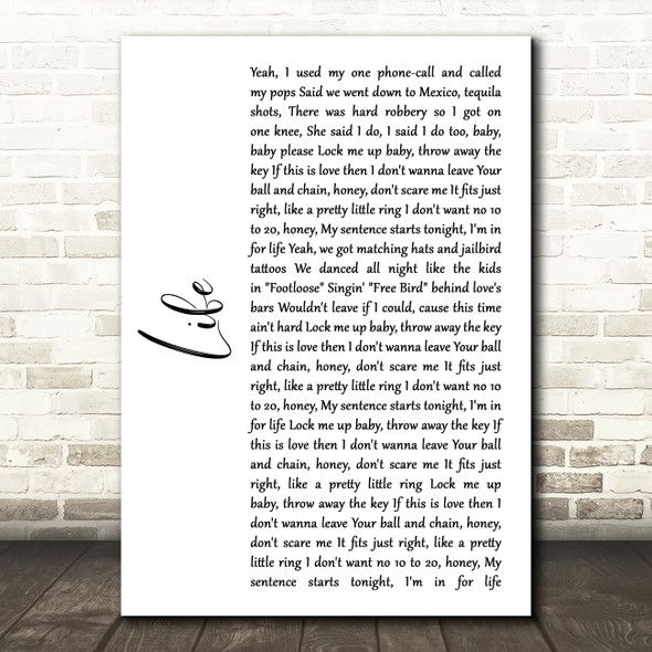 The Cadillac Three Life White Script Song Lyric Wall Art Print