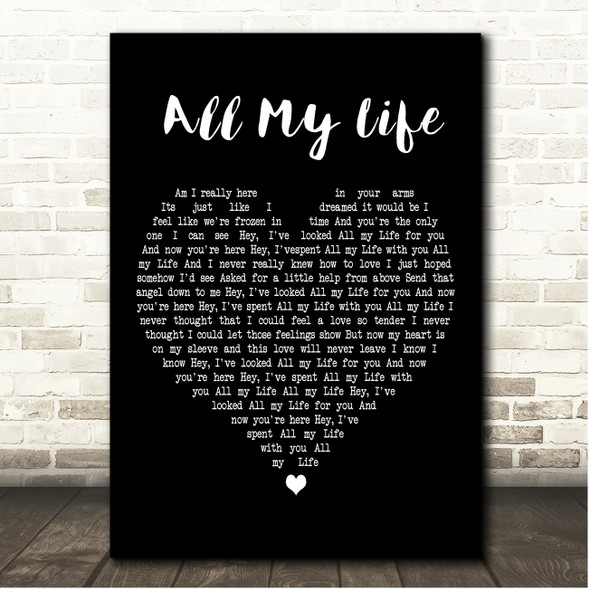 Linda Ronstadt All My Life Black Heart Song Lyric Print