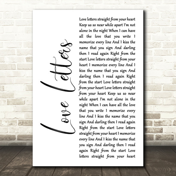 Alison Moyet Love Letters White Script Song Lyric Wall Art Print