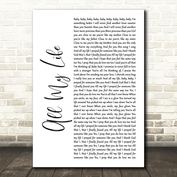 K-Ci & JoJo All My Life White Script Song Lyric Quote Print