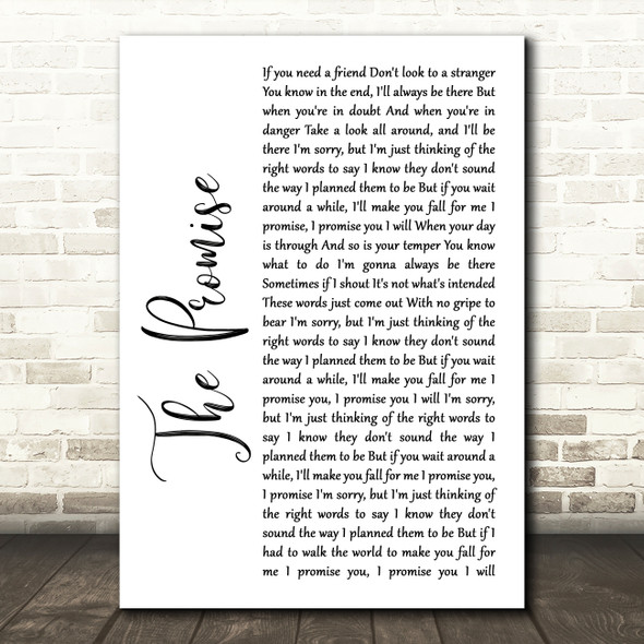 Sturgill Simpson The Promise White Script Song Lyric Quote Print