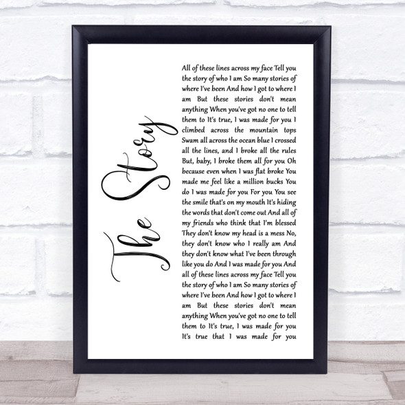 Brandi Carlile The Story White Script Song Lyric Print