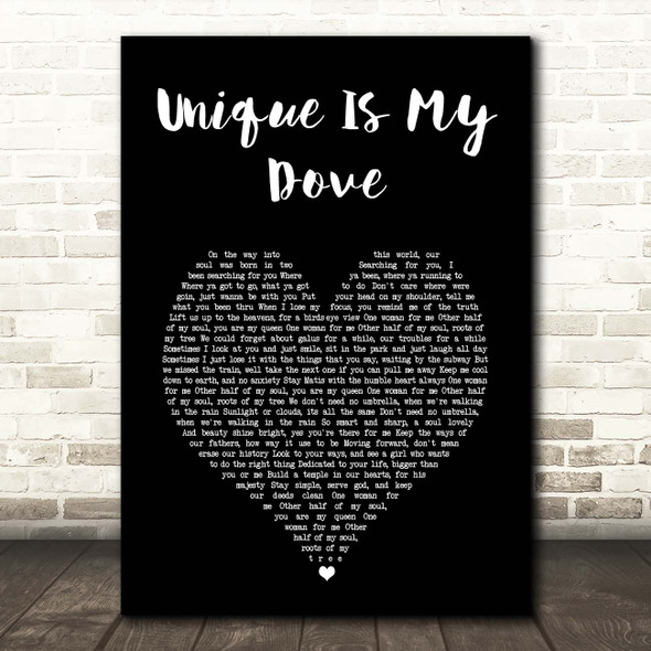 Matisyahu Unique Is My Dove Black Heart Song Lyric Print
