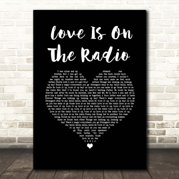 McFly Love Is On The Radio Black Heart Song Lyric Print