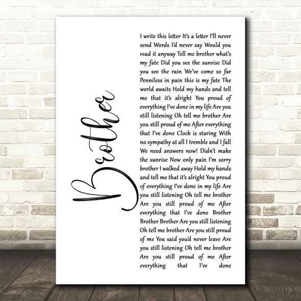 SAUL Brother White Script Song Lyric Music Art Print