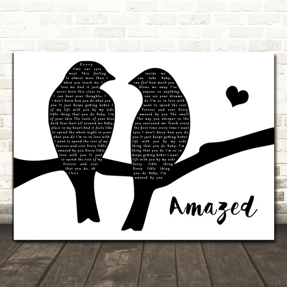 Lonestar Amazed Lovebirds Black & White Song Lyric Art Print
