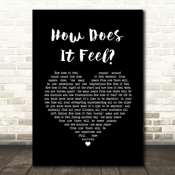 Slade How Does It Feel Black Heart Song Lyric Wall Art Print