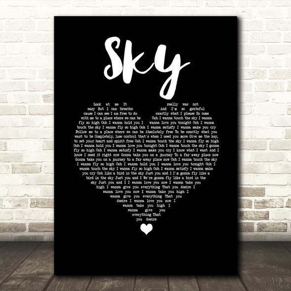 Sonique Sky Black Heart Song Lyric Wall Art Print