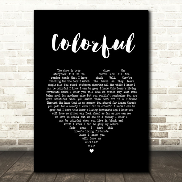Steel Dragon Colorful Black Heart Song Lyric Wall Art Print